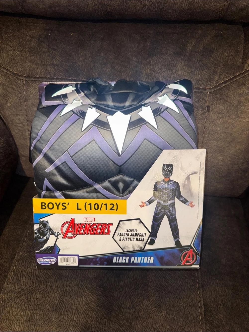 Marvel Avengers Black Panther Boys' Costume - Black & Purple (Size L 10/12)